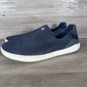 Olukai Nohea Pae Men’s 12 Blue Slip On Comfort Mesh Loafers Walking Vacay